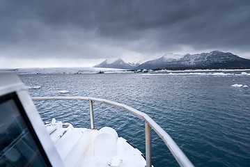 Image showing Amphibian boat on lagoon