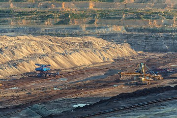 Image showing Large excavator machine in the mine