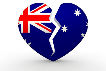 Image showing Broken white heart shape with Australia flag