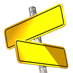 Image showing Yellow two road sign isolated