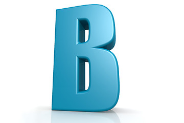 Image showing Isolated blue B alphabet with white background