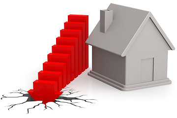 Image showing House price falling