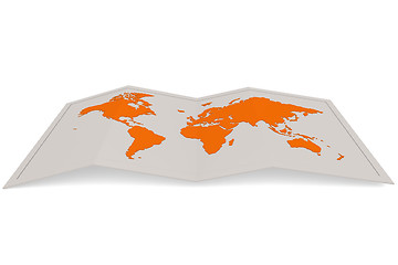 Image showing Orange world map