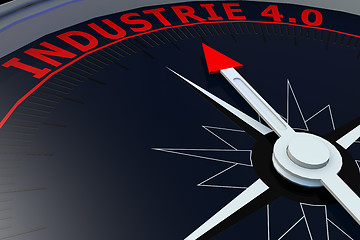 Image showing  Black compass with INDUSTRIE 4.0 word on it