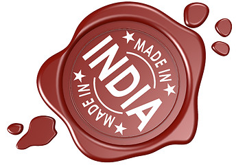 Image showing Made in India label seal isolated