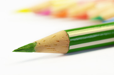 Image showing Colored pencils with white background