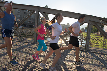 Image showing people group jogging