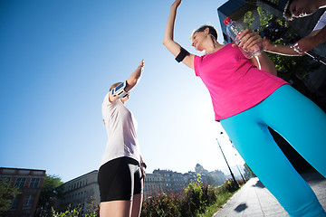 Image showing congratulate and happy to finish morning workout