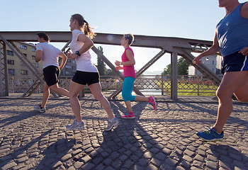 Image showing people group jogging