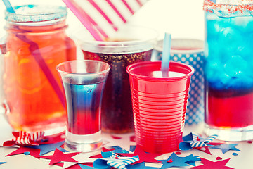 Image showing drinks on american independence day party