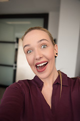 Image showing business woman making funny face