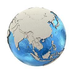 Image showing Southeast Asia on model of planet Earth