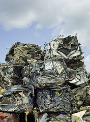 Image showing Smashed Stacked Cars