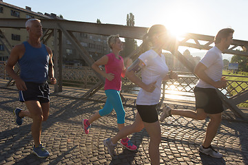 Image showing people group jogging