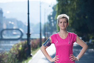 Image showing jogging woman portrait