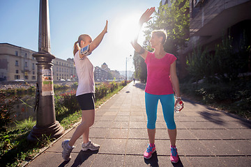 Image showing congratulate and happy to finish morning workout