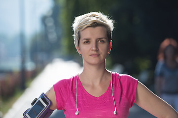 Image showing jogging woman portrait