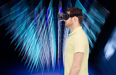 Image showing man in virtual reality headset or 3d glasses