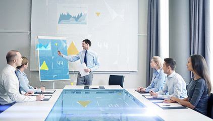 Image showing group of smiling businesspeople meeting in office