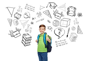 Image showing happy student boy with school bag