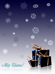 Image showing Christmas gifts background with greeting