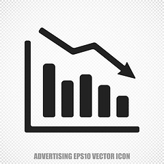 Image showing Marketing vector Decline Graph icon. Modern flat design.