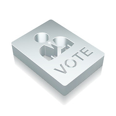 Image showing Politics icon: 3d metallic Ballot with reflection, vector illustration.