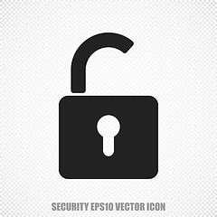 Image showing Protection vector Opened Padlock icon. Modern flat design.