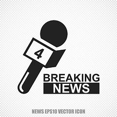 Image showing News vector Breaking News And Microphone icon. Modern flat design.