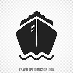 Image showing Vacation vector Ship icon. Modern flat design.