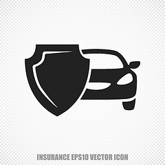 Image showing Insurance vector Car And Shield icon. Modern flat design.