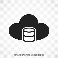 Image showing Programming vector Database With Cloud icon. Modern flat design.