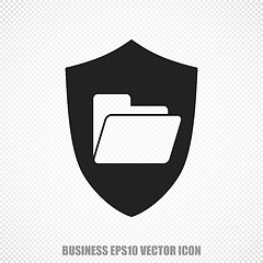 Image showing Business vector Folder With Shield icon. Modern flat design.