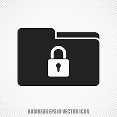 Image showing Business vector Folder With Lock icon. Modern flat design.