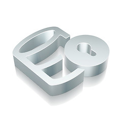 Image showing Software icon: 3d metallic Database With Lock with reflection, vector illustration.