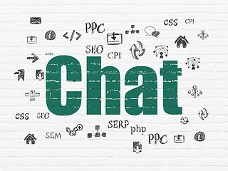 Image showing Web design concept: Chat on wall background