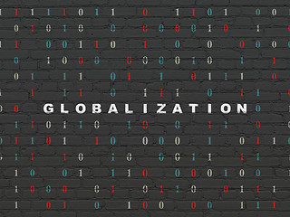 Image showing Business concept: Globalization on wall background