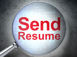 Image showing Business concept: Send Resume with optical glass