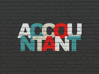 Image showing Banking concept: Accountant on wall background