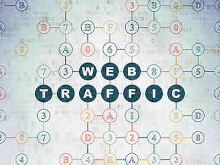 Image showing Web design concept: Web Traffic on Digital Data Paper background