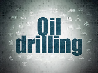 Image showing Manufacuring concept: Oil Drilling on Digital Data Paper background