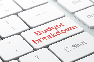 Image showing Finance concept: Budget Breakdown on computer keyboard background