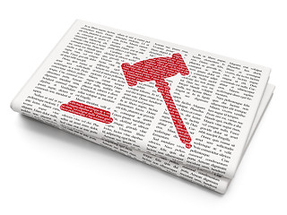 Image showing Law concept: Gavel on Newspaper background