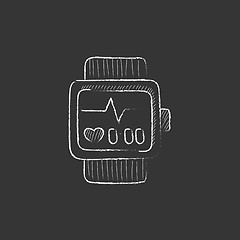 Image showing Smartwatch. Drawn in chalk icon.