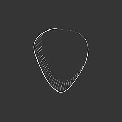 Image showing Guitar pick. Drawn in chalk icon.