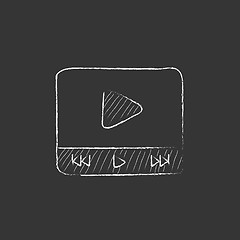 Image showing Video player. Drawn in chalk icon.