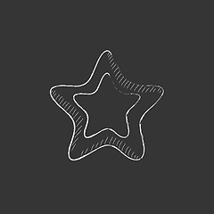 Image showing Rating star. Drawn in chalk icon.