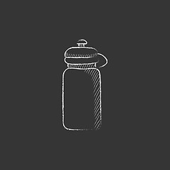 Image showing Sport water bottle. Drawn in chalk icon.