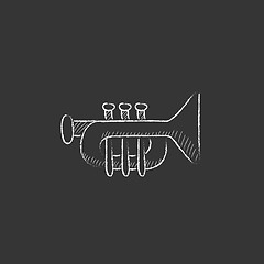 Image showing Trumpet. Drawn in chalk icon.