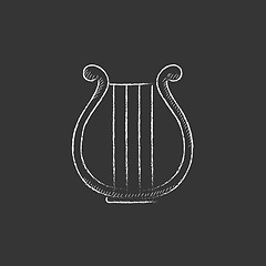 Image showing Lyre. Drawn in chalk icon.